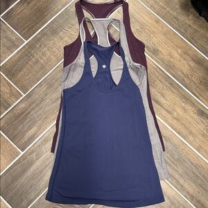 lululemon athletica Racerback Tank Trio - Navy, Gray, Burgundy